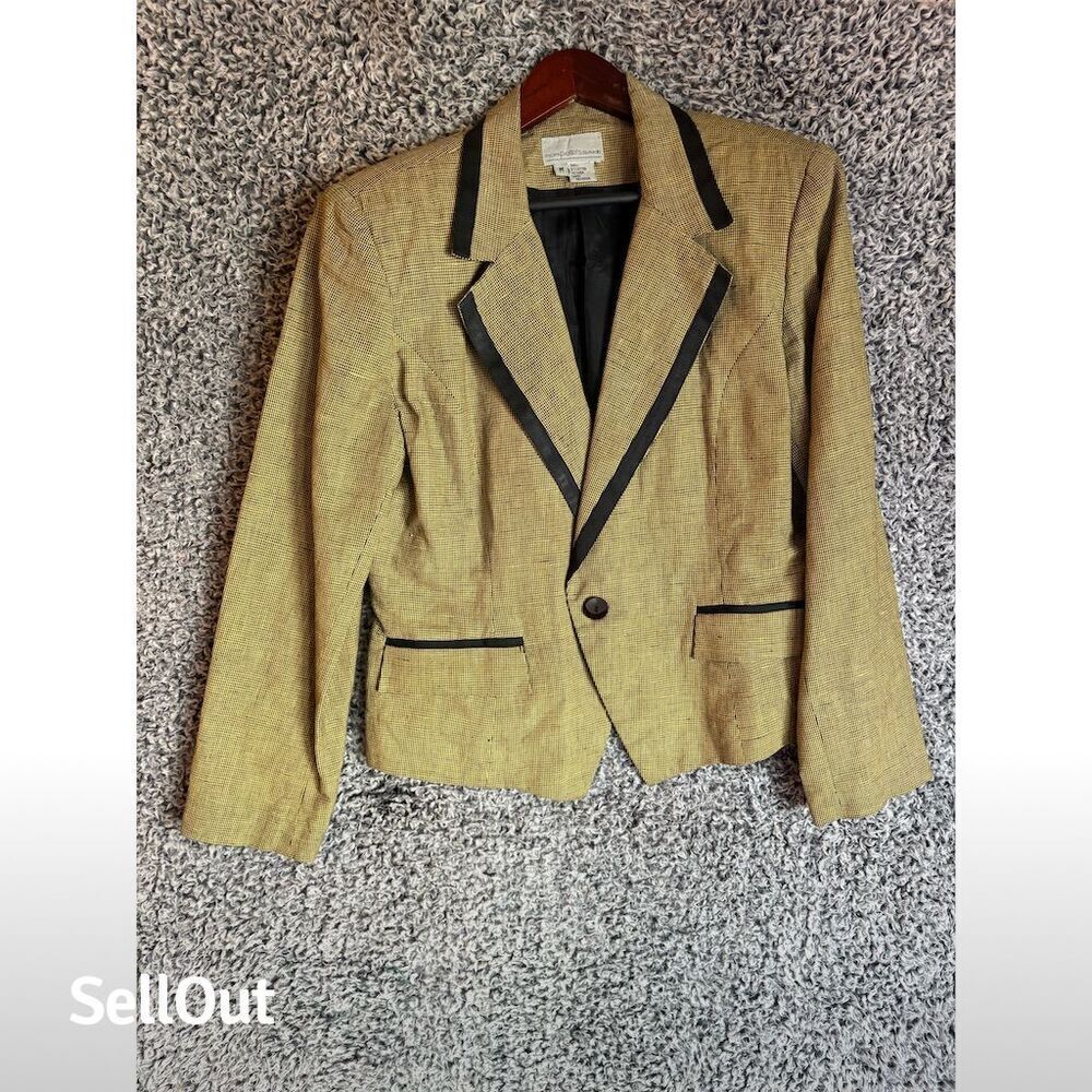 Vintage 80s Women's Blazer & Dress Set Multicolor Check Size M
